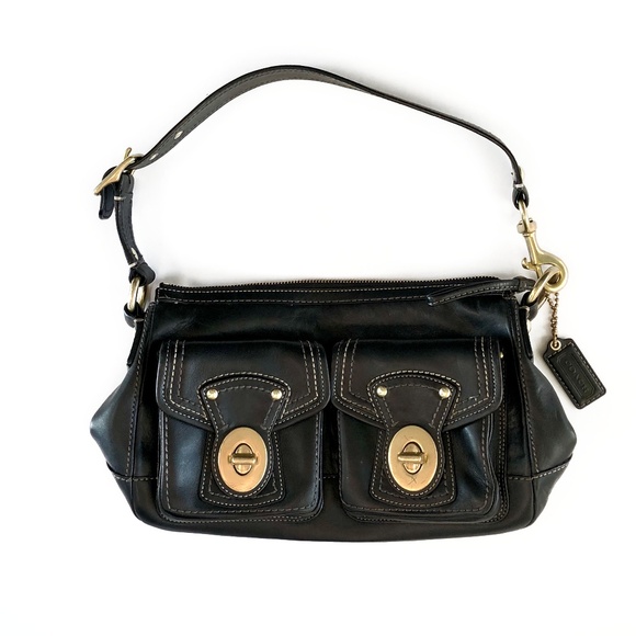 Coach Handbags - [Coach] Black Leather Shoulder Bag Purse